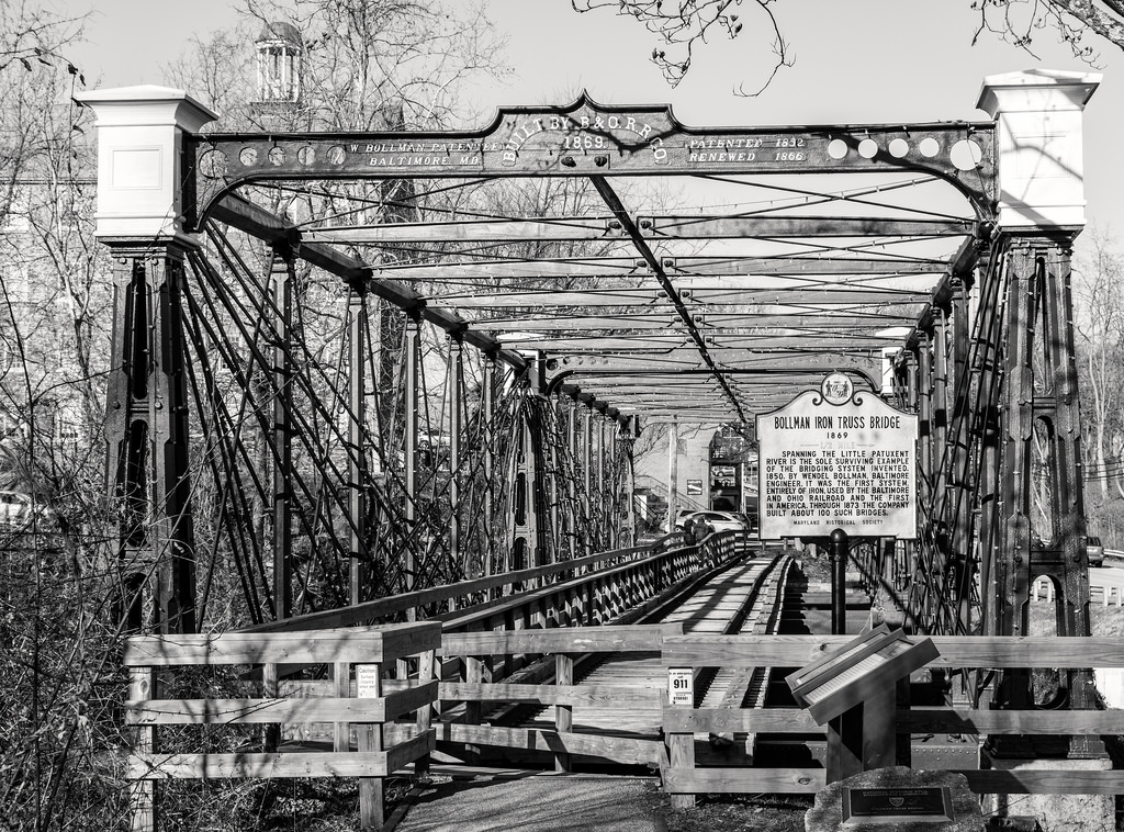 1024x758 Iron Truss Bridge, Patuxent River Designed By Bollman For - Truss Bridge Sketch