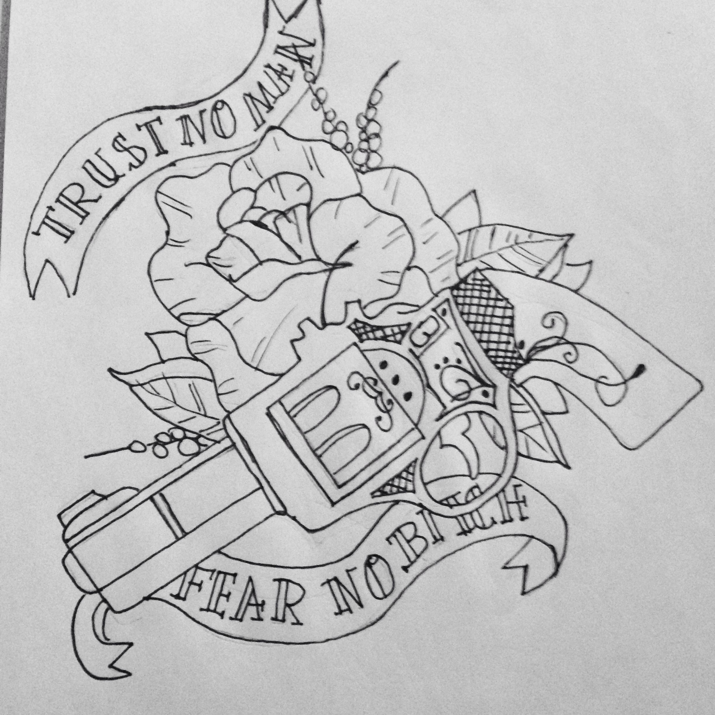 2448x2448 Trust No Man, Fear No Bitch - Trust Sketch