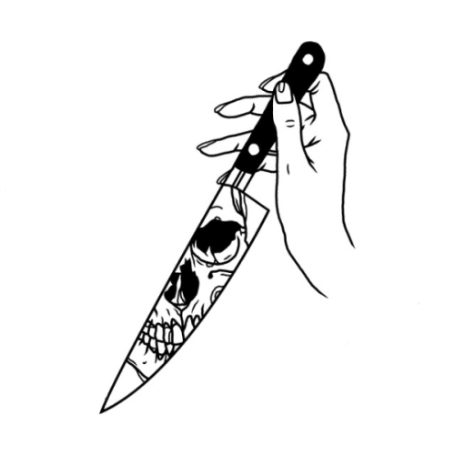 500x500 Trust Nobody Knife Truestory Sketch Drawing Ftestickers - Trust Sketch