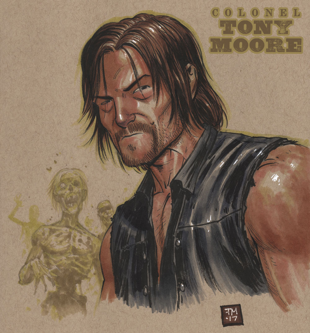 1000x1075 Sketch Of The Day! Daryl Dixon Colonel Tony Moore - Try Sketch
