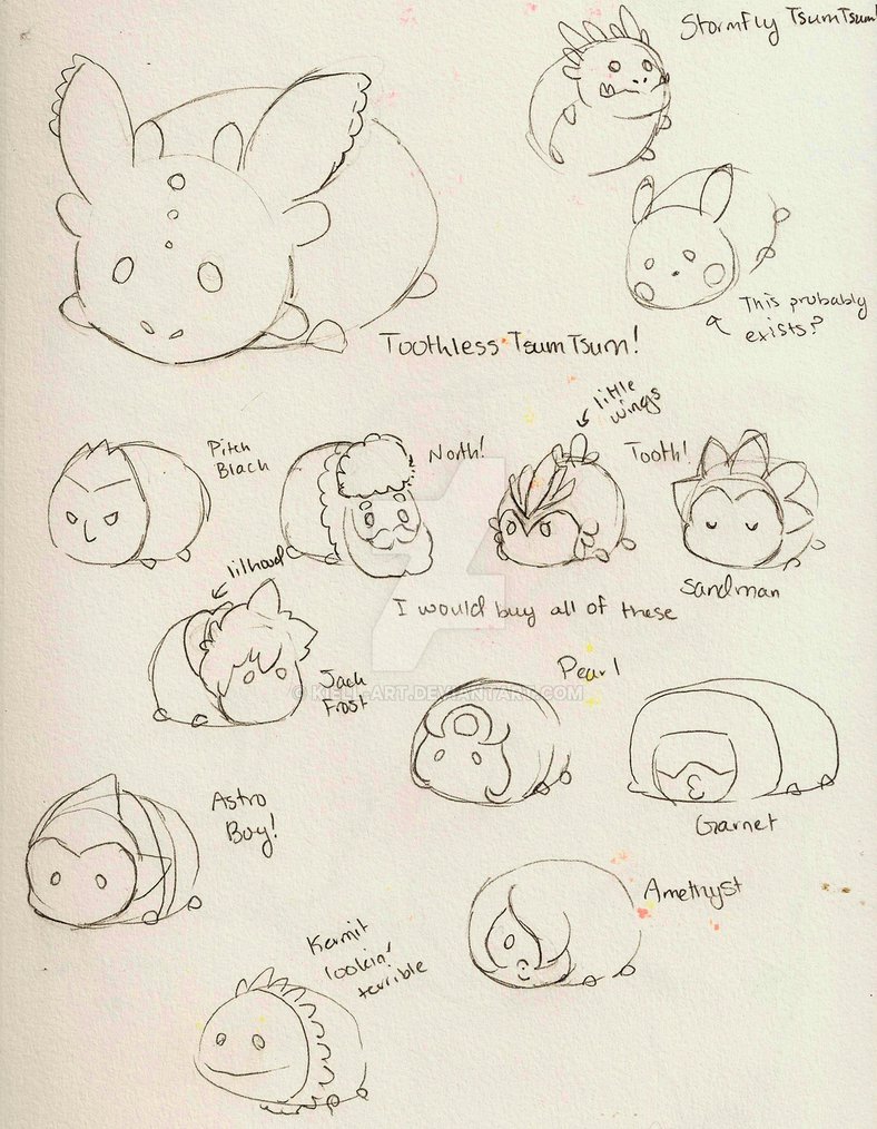 788x1014 Tsum Tsum Sketches By Kiell Art - Tsum Tsum Sketch