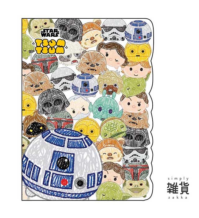 640x700 Clear File Folder 5p Star Wars Tsum Tsum Stacked Sketch Simply Zakka - Tsum Tsum Sketch