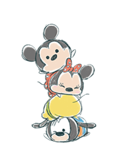 413x526 Cute Drawing Of Mickey, Minnie, Pluto And Goofy Card Ideas - Tsum Tsum Sketch