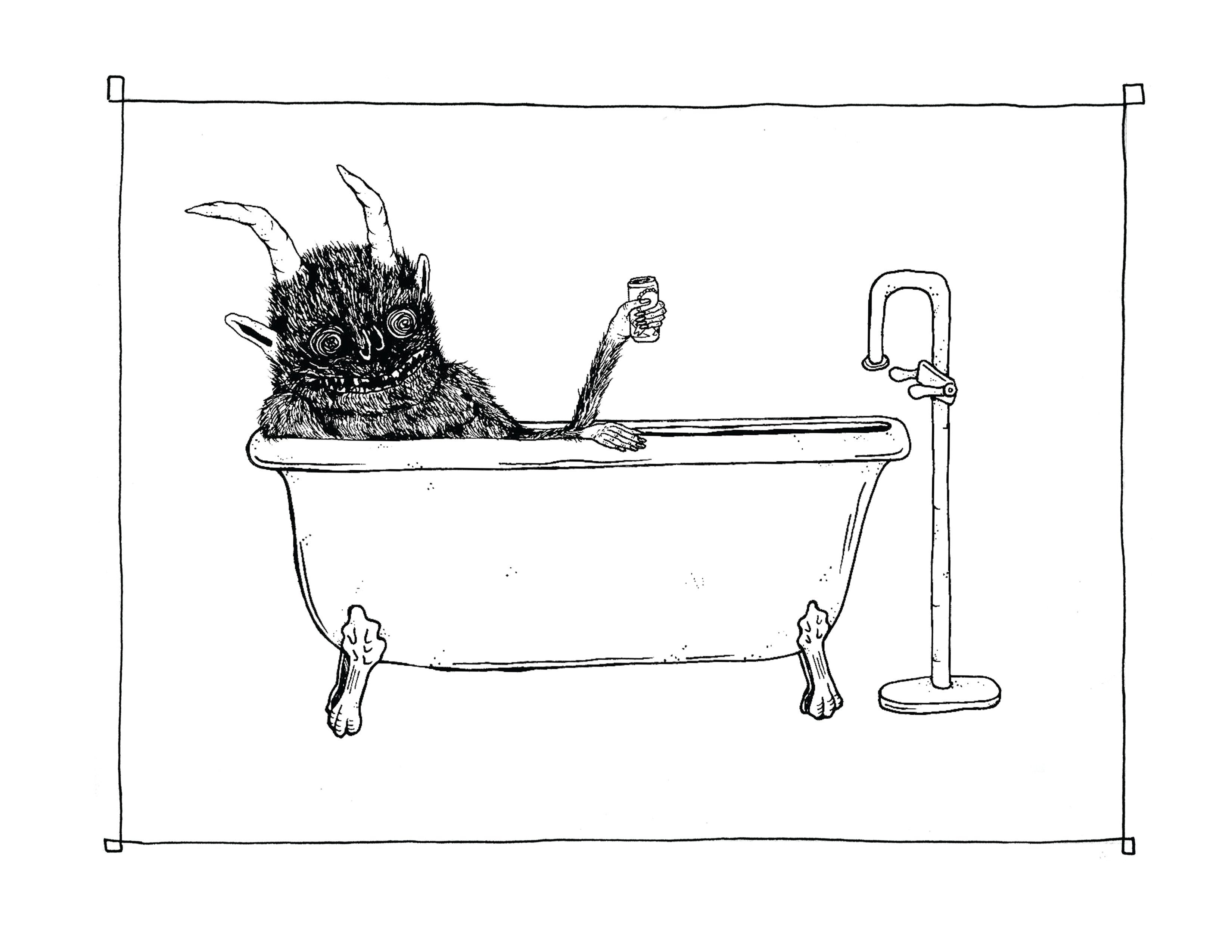 3300x2550 Demon In Tub Thankyousean - Tub Sketch