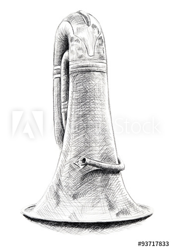 347x500 Musical Instrument. Tuba Horn Illustration. Hand Drawn Sketch Of - Tuba Sketch