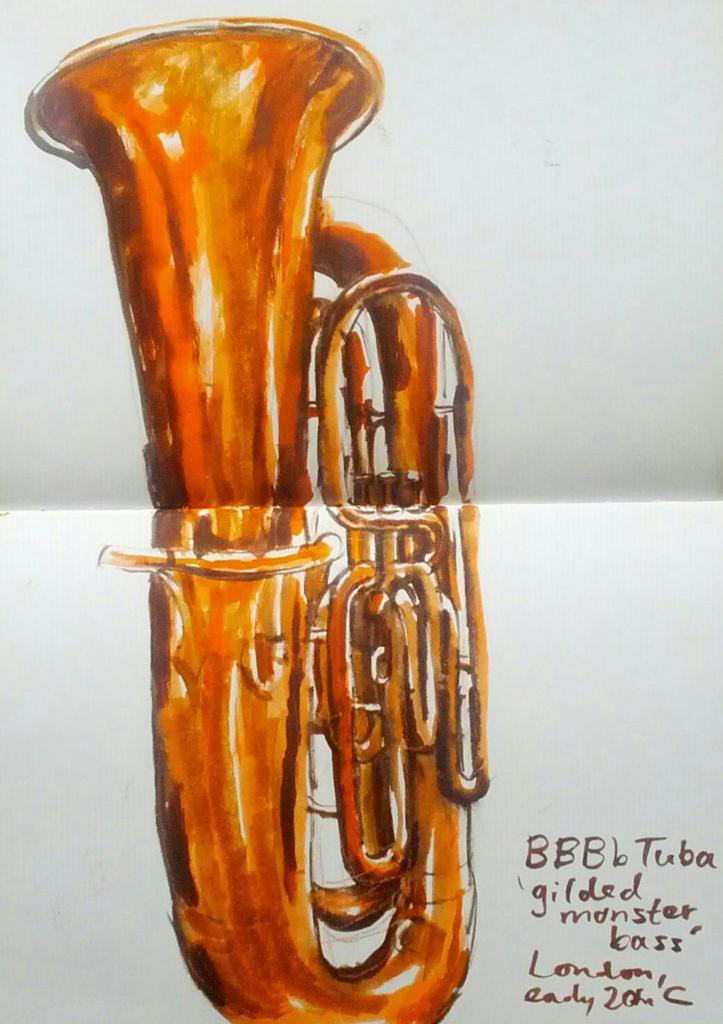 723x1024 Nick Richards On Twitter Couple More - Tuba Sketch