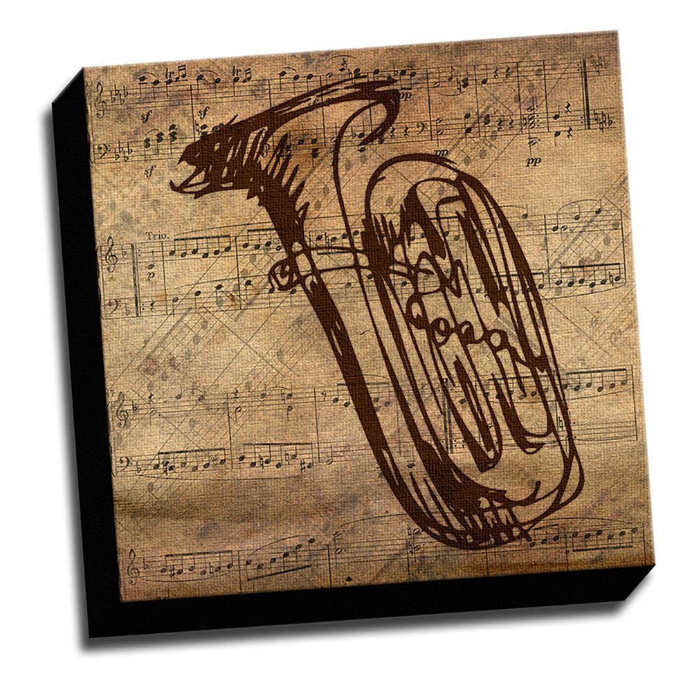 1000x1000 Tuba Sketch Canvas, Part Of Our Sheet Music Collection. All Images - Tuba Sketch