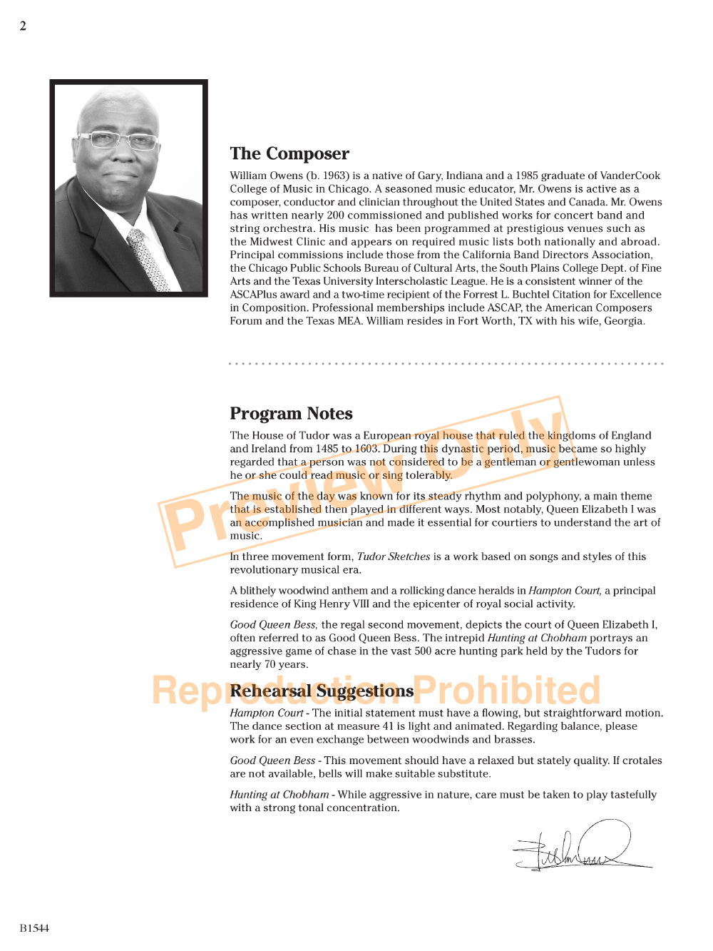 1000x1333 Tudor Sketches By William Owens J.w. Pepper Sheet Music - Tudor Sketches