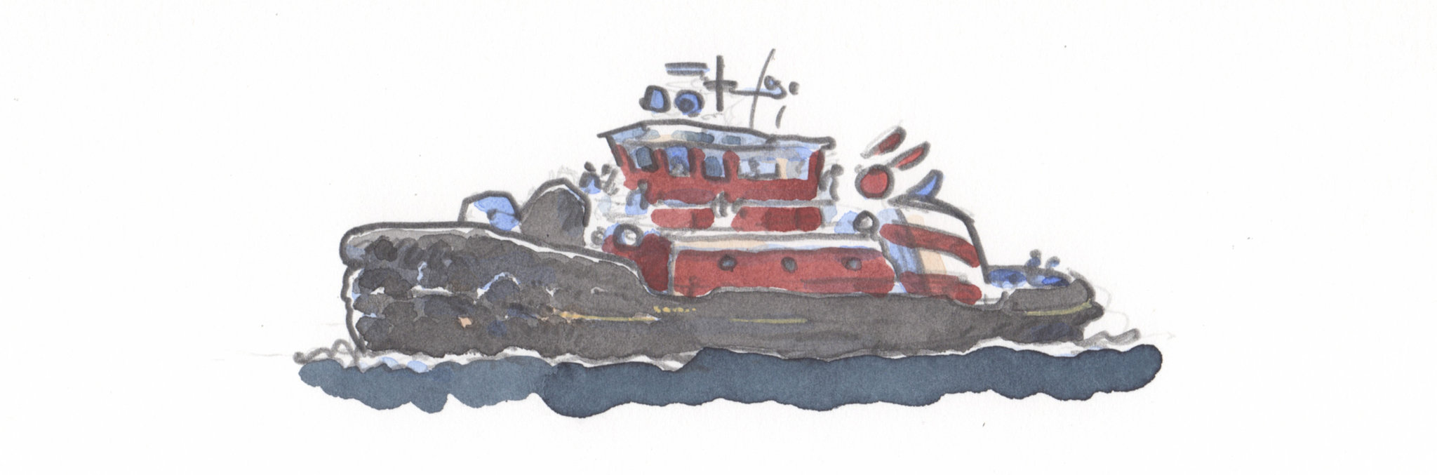 2048x677 Gentlemen, Start Your Tugboats - Tugboat Sketch