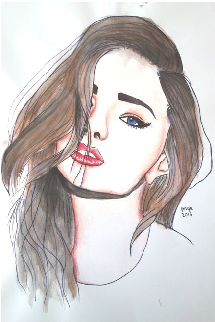 439x657 Drawn Cute Girlfriend Tumblr - Tumblr Sketch Girl