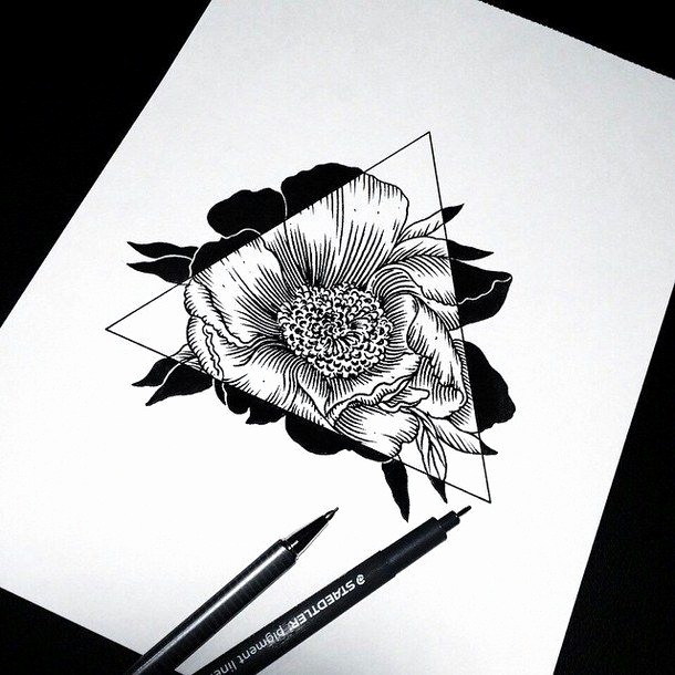 610x610 Sketches Of Flowers Tumblr Beautiful Art Drawing Flowers Hipster - Tumblr Sketches