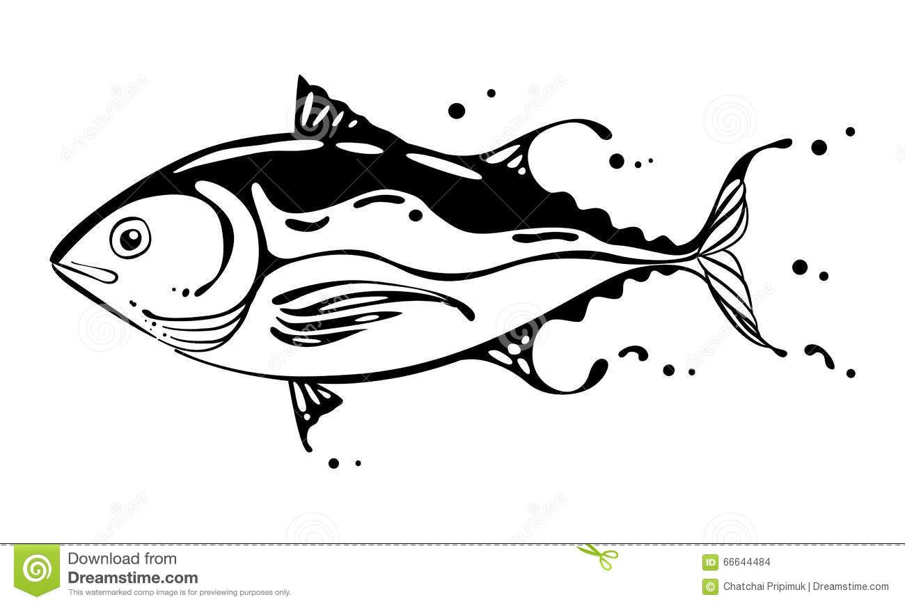 1300x870 Drawing Tuna Fish, Vector Artwork Drawings, Fish - Tuna Fish Sketch