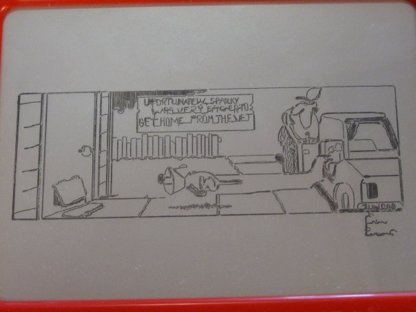 604x453 Tundra Cartoon On An Etch A Sketch - Tundra Sketch
