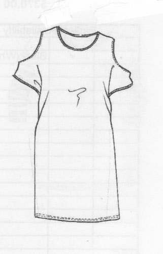 321x500 Paula Ryan Cap Slve Cold Shoulder Tunic 6474 - Tunic Sketch