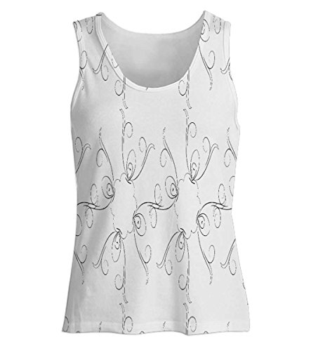443x500 Snoogg Grey Sketch Floral Womens Tunic Casual Beach Fitness Vests - Tunic Sketch