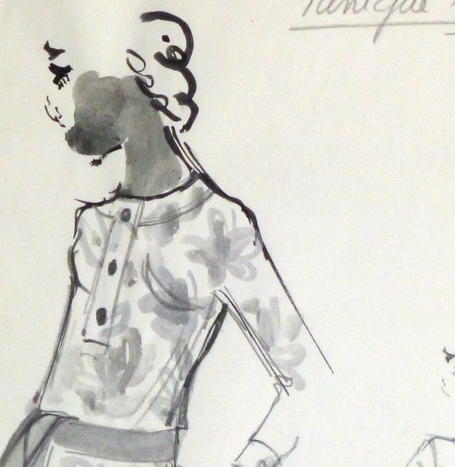 1560x1600 Watercolor Amp Pencil Fashion Sketch - Tunic Sketch