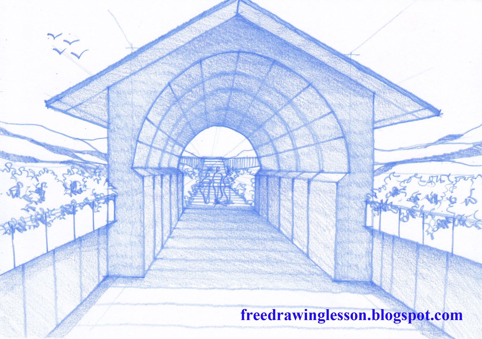 1600x1124 How To Draw A Tunnel Learn To Draw - Tunnel Sketch