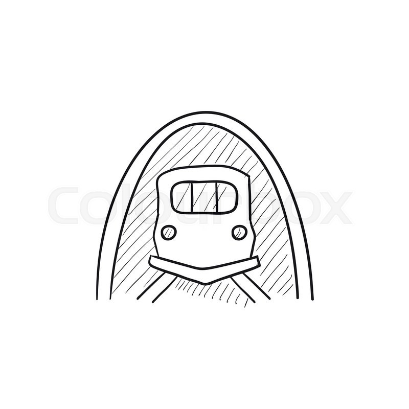 800x800 Railway Tunnel Vector Sketch Icon Isolated On Background. Hand - Tunnel Sketch