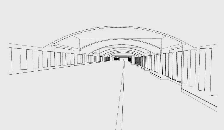 763x443 Airport Transit Tunnel, 3d Interiors Study Build Interactive - Tunnel Sketch