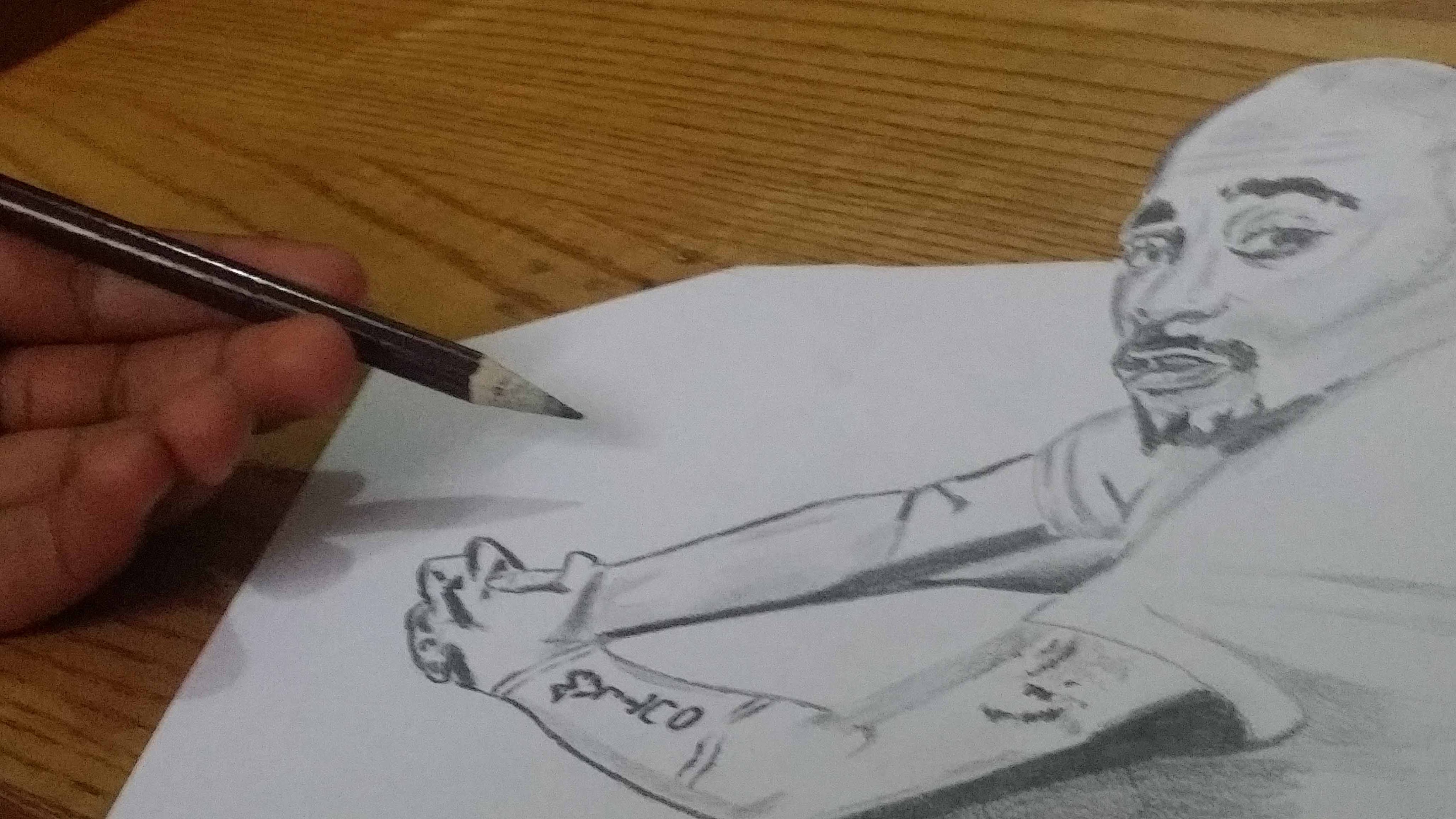 4096x2304 Tupac Shakur 3d Drawing - Tupac Shakur Sketch