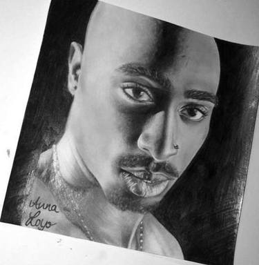 375x384 Tupac Shakur Drawing By Anna Loyo Saatchi Art - Tupac Shakur Sketch