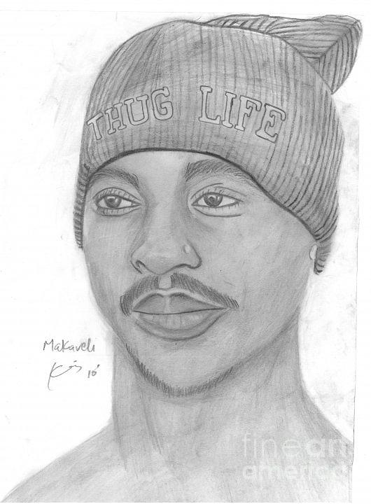 530x720 Tupac Shakur Drawing By Chris Gitau - Tupac Shakur Sketch
