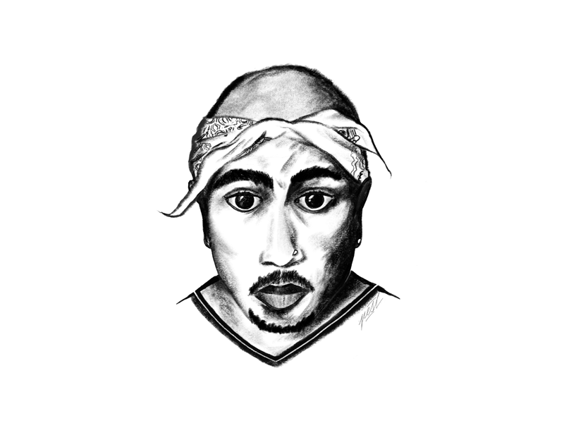 800x600 Tupac Shakur By Powerscripts - Tupac Shakur Sketch