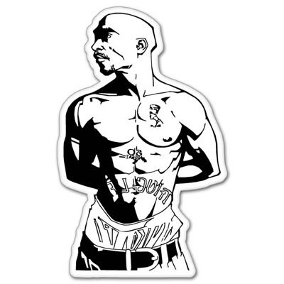 400x400 Tupac Shakur Rap Vynil Car Sticker Decal - Tupac Shakur Sketch