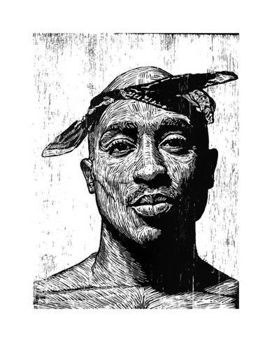 389x488 Tupac Giclee Print By Neil Shigley - Tupac Sketch