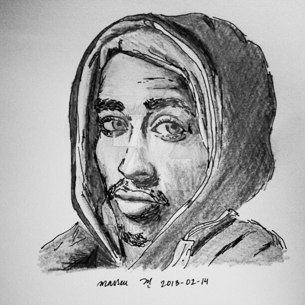 600x600 Tupac Sketch By Masseu - Tupac Sketch