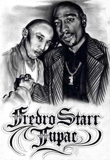 375x546 Tupac And Fredro Starr Drawing By Christina Andrianatos Saatchi Art - Tupac Sketch