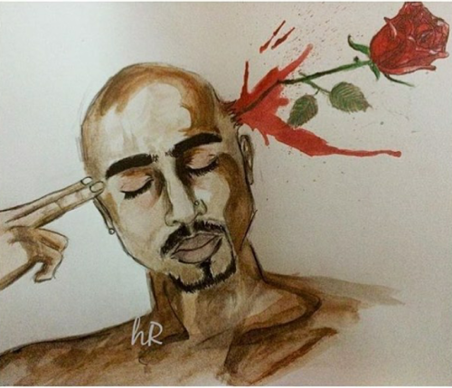 500x429 Tupac Drawings Tumblr - Tupac Sketch