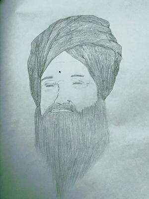 300x400 My Pencil Sketch - Turban Sketch