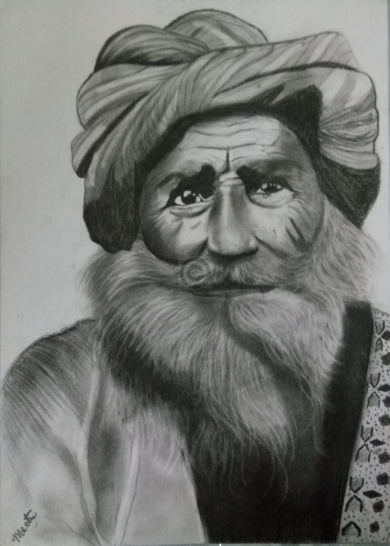 800x1121 Old Man With Turban Sketch Artoreal - Turban Sketch