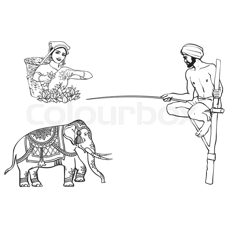 800x800 Vector Sketch Cartoon Local Indian Man In Handscarf Pagri Or - Turban Sketch