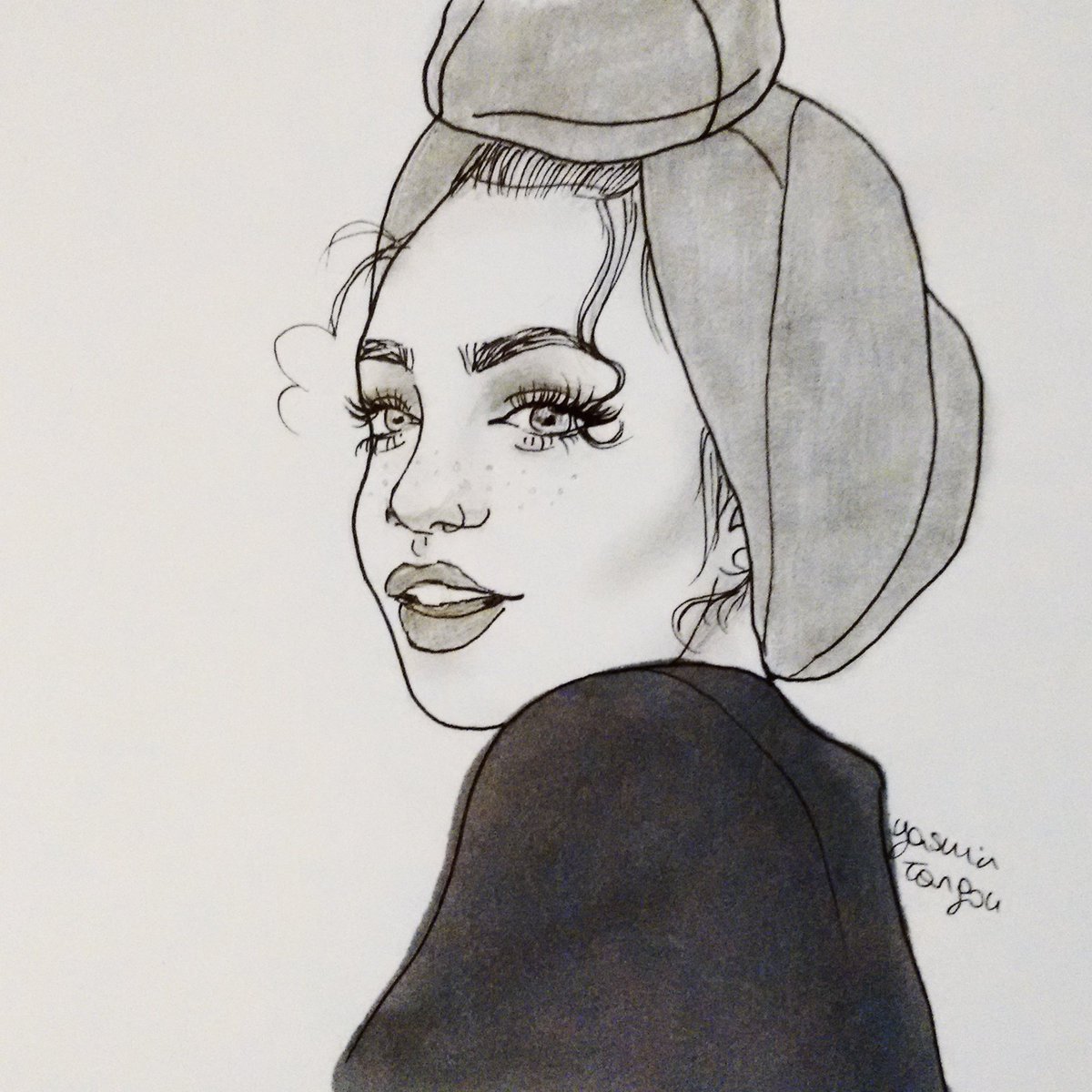 1200x1200 Yasmin On Twitter Drawing Of The Beautiful @begumsham - Turban Sketch