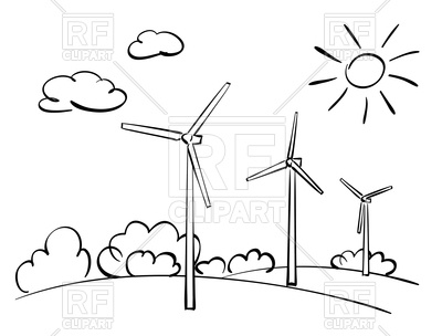 400x304 Wind Turbines And Nature - Turbine Sketch