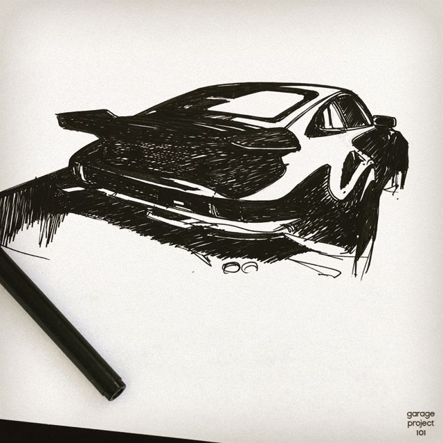 640x640 Porsche Turbo Sketch At Garageproject101 - Turbo Sketch