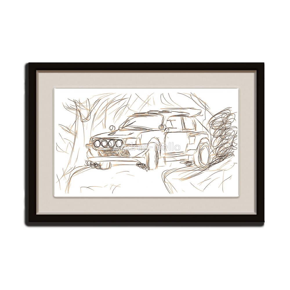 1000x1000 Sketch Peugeot 205 Turbo 16 By Andres Bello Redbubble - Turbo Sketch
