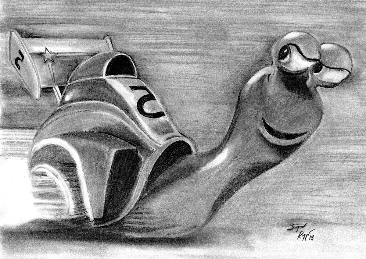1200x850 Turbo The Snail (Dreamworks) Pencil Sketch On Standard Sketchpad - Turbo Sketch