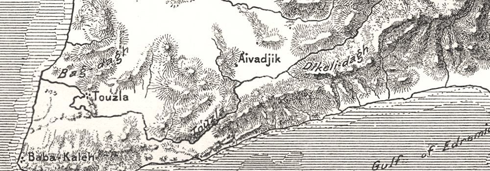 1000x350 The Tuzla Su Valley. Turkey. Sketch Map 1885 Old Antique Plan Chart - Turkey Sketch