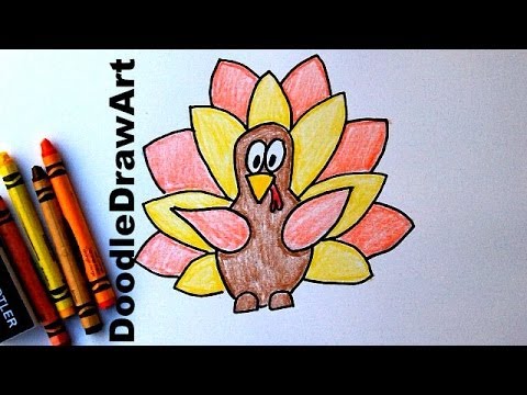 480x360 How To Draw A Cartoon Thanksgiving Turkey - Turkey Sketch Simple