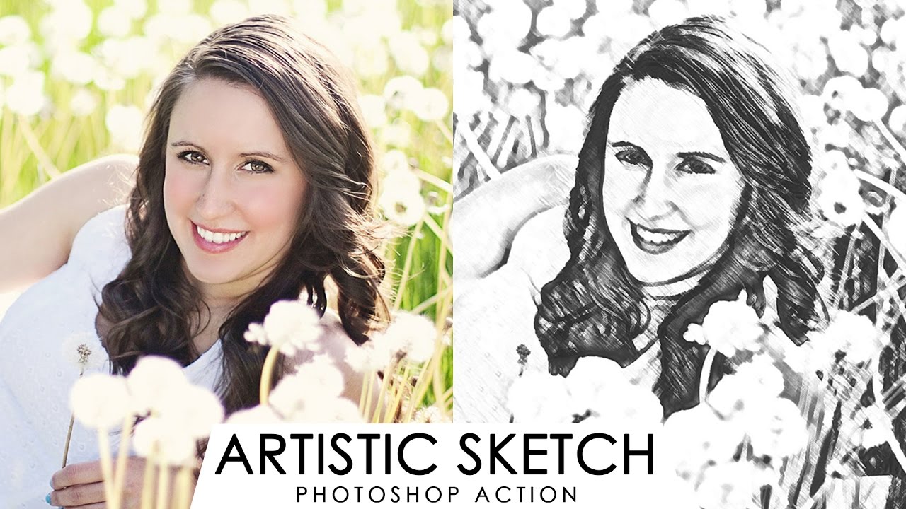 1280x720 Artistic Sketch Effect Photoshop Action - Turn Photo Into Sketch