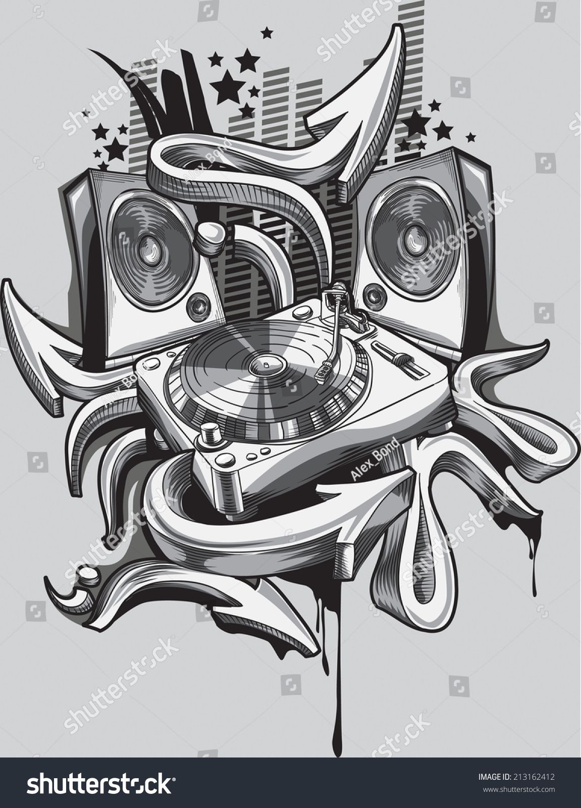 1151x1600 Music Design - Turntable Sketch