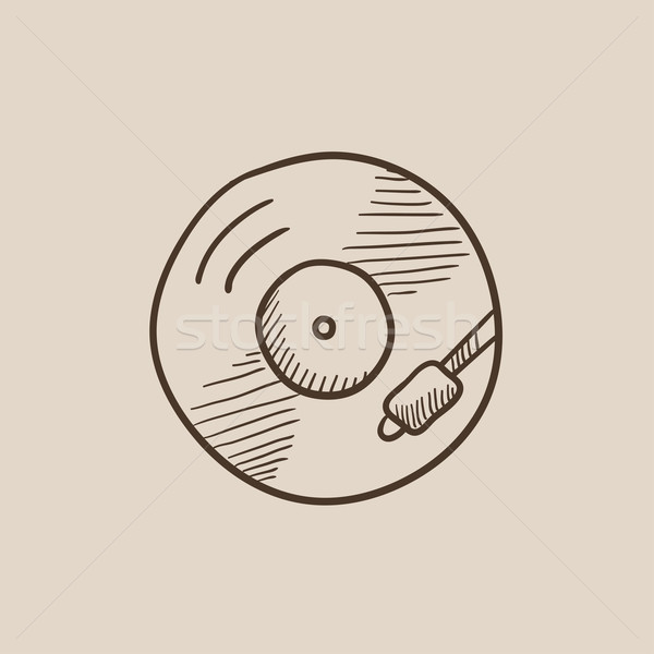 600x600 Turntable Sketch Icon. Vector Illustration Andrei Krauchuk - Turntable Sketch