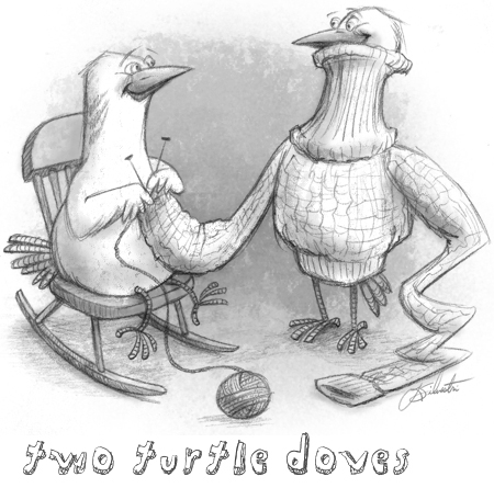 450x445 Two Turtle Doves Sketched Out - Turtle Dove Sketch