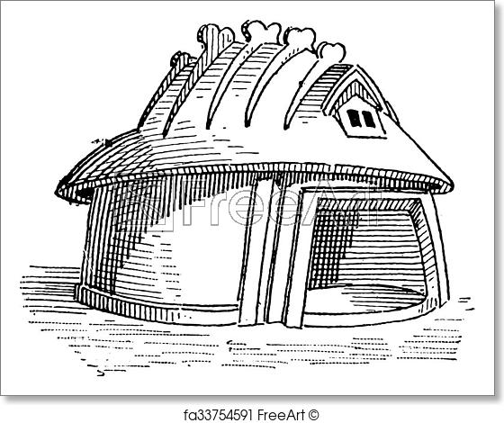 560x470 Free Art Print Of Etrurian House In Tuscany, Italy, Vintage - Tuscany Sketch