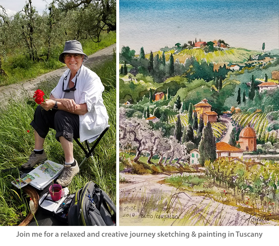 960x846 Tuscany 2019 Jan Poynter Fine Art And Amp Illustration - Tuscany Sketch