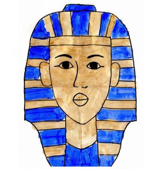 650x685 How To Draw King Tut Art Projects For Kids - Tutankhamun Sketch