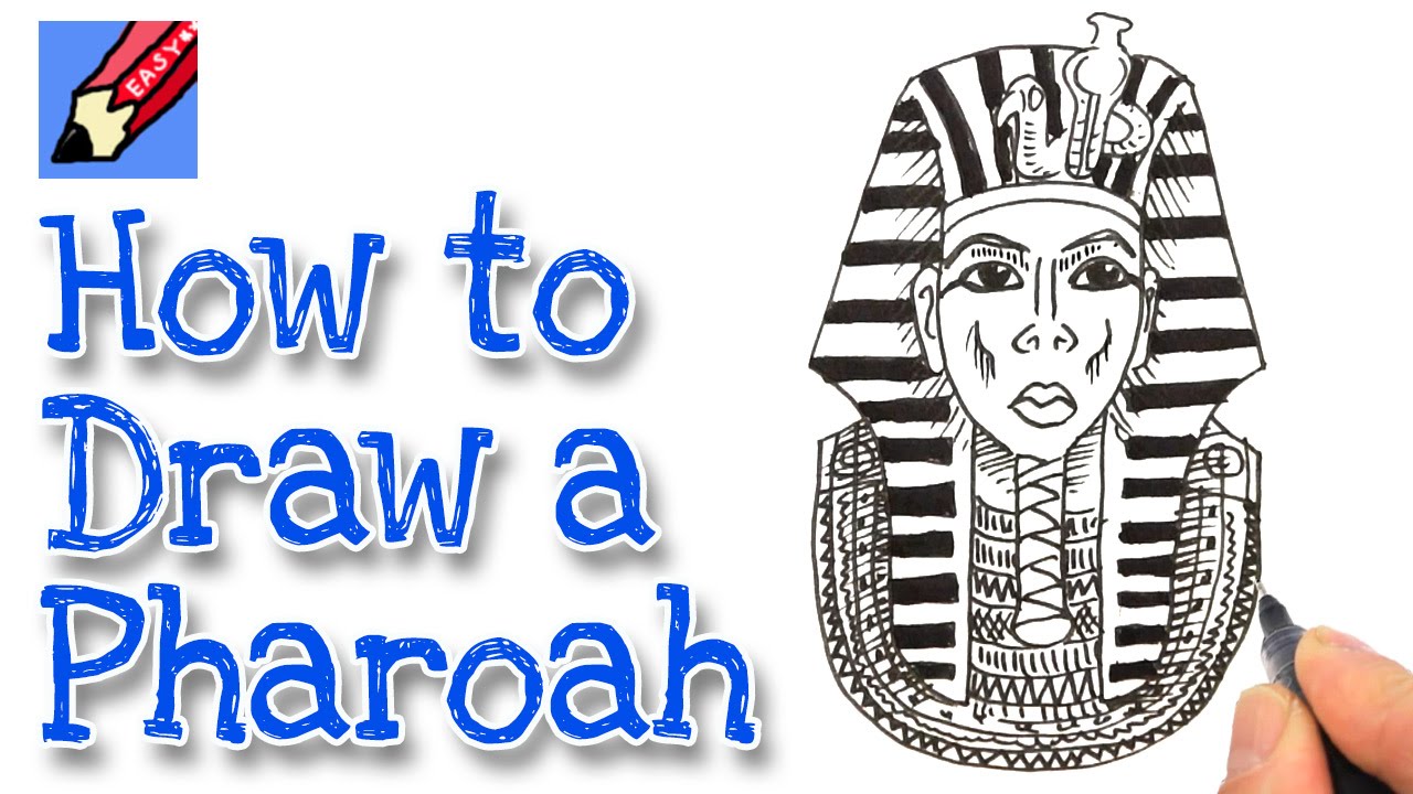 1280x720 How To Draw Tutankhamen Real Easy - Tutankhamun Sketch